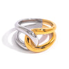 Wholesale Jewelry Stainless Steel Geometric Irregular Winding Ring Electroplated Light Luxury Fashion Nonfading
