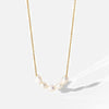 Wholesale Jewelry Stainless Steel Geometric 18K Gold Plated Clavicle Chain With Natural Freshwater Pearls For Women