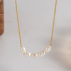 Wholesale Jewelry Stainless Steel Geometric 18K Gold Plated Clavicle Chain With Natural Freshwater Pearls For Women