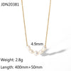 Wholesale Jewelry Stainless Steel Geometric 18K Gold Plated Clavicle Chain With Natural Freshwater Pearls For Women