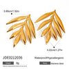 Wholesale Jewelry Stainless Steel Geometric Leaf Flower Hammered Electroplated Women's Earrings Ring