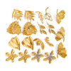 Wholesale Jewelry Stainless Steel Geometric Leaf Flower Hammered Electroplated Women's Earrings Ring