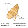 Wholesale Jewelry Stainless Steel Geometric Leaf Flower Hammered Electroplated Women's Earrings Ring