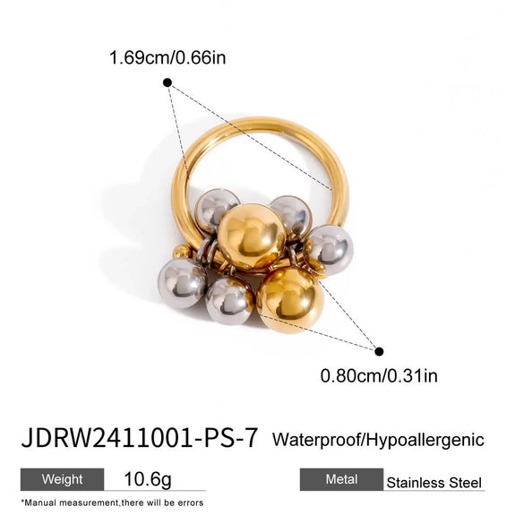 Wholesale Jewelry Stainless Steel Geometric Light Luxury Style Ring With Electroplating