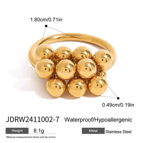 Wholesale Jewelry Stainless Steel Geometric Light Luxury Style Ring With Electroplating