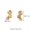 Wholesale Jewelry Stainless Steel Geometric Lotus Leaf Stitching Electroplated Earrings For Women