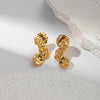Wholesale Jewelry Stainless Steel Geometric Lotus Leaf Stitching Electroplated Earrings For Women