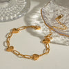 Wholesale Jewelry Stainless Steel Geometric Love Clip Stitching Bracelet Electroplating