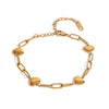 Wholesale Jewelry Stainless Steel Geometric Love Clip Stitching Bracelet Electroplating
