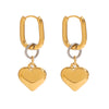 Wholesale Jewelry Stainless Steel Geometric Love Earrings With Gold And Silver Color Matching And Electroplating Design