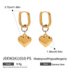 Wholesale Jewelry Stainless Steel Geometric Love Earrings With Gold And Silver Color Matching And Electroplating Design