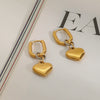 Wholesale Jewelry Stainless Steel Geometric Love Earrings With Gold And Silver Color Matching And Electroplating Design