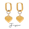 Wholesale Jewelry Stainless Steel Geometric Love Earrings With Gold And Silver Color Matching And Electroplating Design