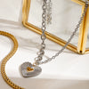Wholesale Jewelry Stainless Steel Geometric Love Pendant Necklace With Electroplating And Gold And Silver Color Matching