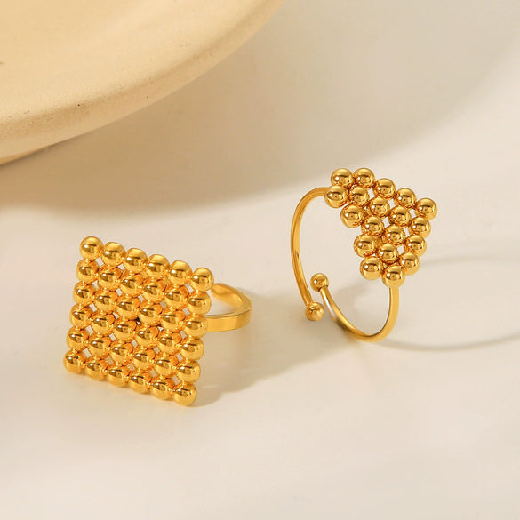 Wholesale Jewelry Stainless Steel Geometric Love Ring Electroplated For Women