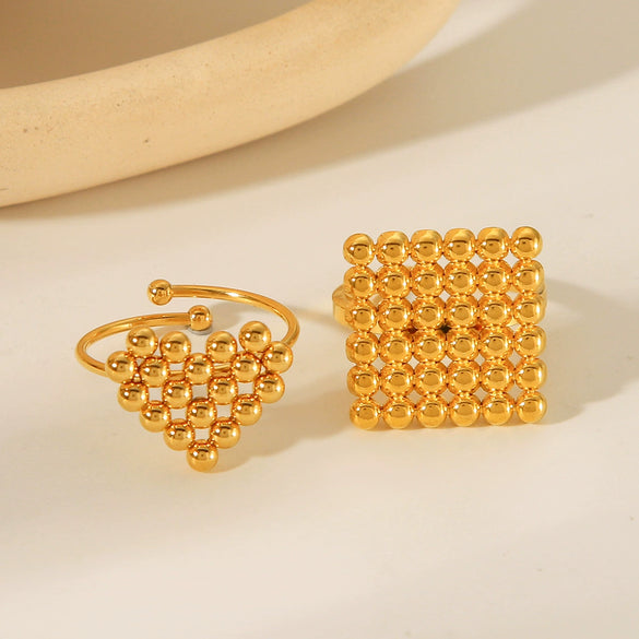 Wholesale Jewelry Stainless Steel Geometric Love Ring Electroplated For Women