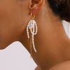 Wholesale Jewelry Stainless Steel Geometric Love Tassel Earrings Electroplated For Women