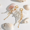 Wholesale Jewelry Stainless Steel Geometric Love Tassel Earrings Electroplated For Women
