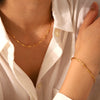 Wholesale Jewelry Stainless Steel Geometric Melon Seed Chain Electroplating Women's