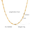 Wholesale Jewelry Stainless Steel Geometric Melon Seed Chain Electroplating Women's