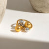 Wholesale Jewelry Stainless Steel Geometric Metal Ball Movable Grape String Ring Electroplated For Women