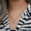 Wholesale Jewelry Stainless Steel Geometric Mint Green Ite Pendant Necklace For Women With Electroplated Curly Chain