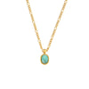 Wholesale Jewelry Stainless Steel Geometric Mint Green Ite Pendant Necklace For Women With Electroplated Curly Chain