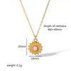 Wholesale Jewelry Stainless Steel Geometric Mixed Gemstone Setting Electroplated O Word Chain Necklace For Women