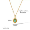 Wholesale Jewelry Stainless Steel Geometric Mixed Gemstone Setting Electroplated O Word Chain Necklace For Women