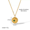 Wholesale Jewelry Stainless Steel Geometric Mixed Gemstone Setting Electroplated O Word Chain Necklace For Women