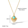 Wholesale Jewelry Stainless Steel Geometric Mixed Gemstone Setting Electroplated O Word Chain Necklace For Women