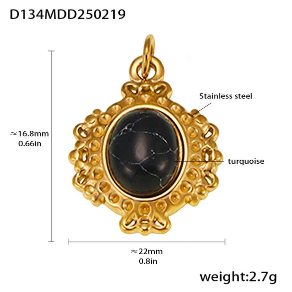 Wholesale Jewelry Stainless Steel Geometric Multielement Pendant 18K Gold Plated