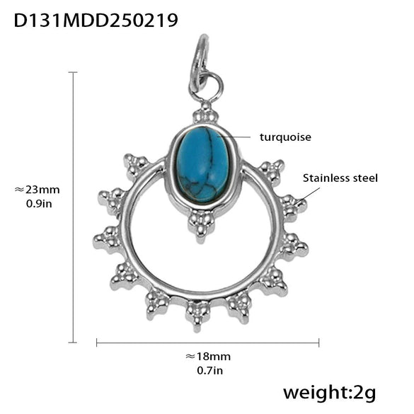 Wholesale Jewelry Stainless Steel Geometric Multielement Pendant 18K Gold Plated