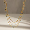 Wholesale Jewelry Stainless Steel Geometric Multilayer Stacked Drip Necklace Electroplated Titanium Steel For Women