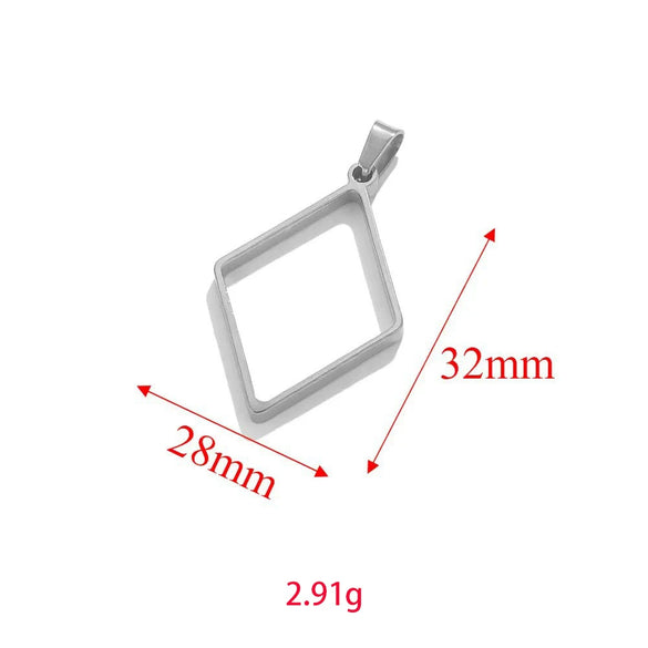 Wholesale Jewelry Stainless Steel Geometric Multishaped Rectangular Electroplated Earrings Pendant Necklace