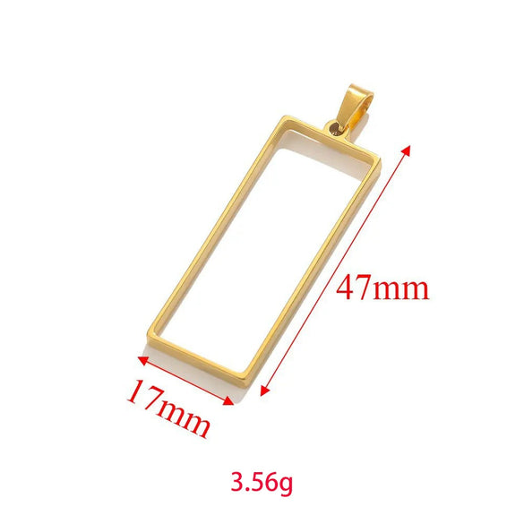 Wholesale Jewelry Stainless Steel Geometric Multishaped Rectangular Electroplated Earrings Pendant Necklace