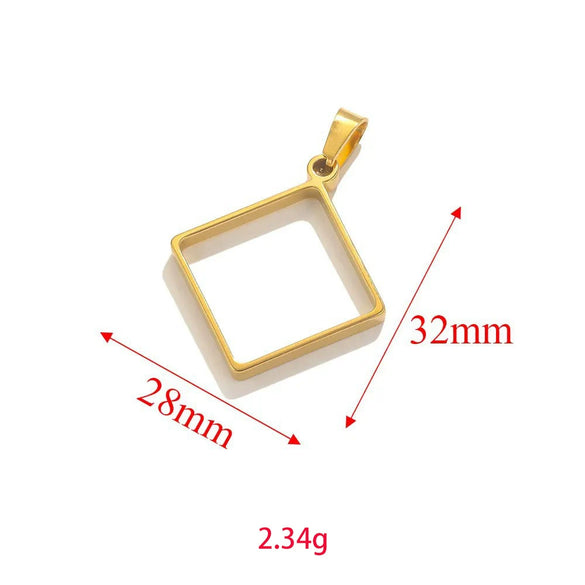 Wholesale Jewelry Stainless Steel Geometric Multishaped Rectangular Electroplated Earrings Pendant Necklace