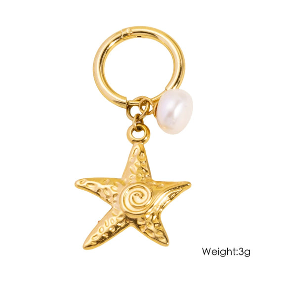 Wholesale Jewelry Stainless Steel Geometric Ocean Elements Series Earrings Furnace Electroplated For Women