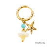 Wholesale Jewelry Stainless Steel Geometric Ocean Elements Series Earrings Furnace Electroplated For Women
