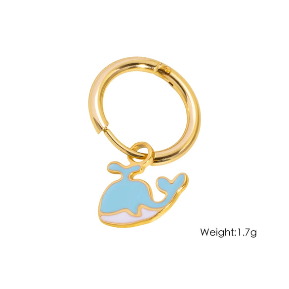 Wholesale Jewelry Stainless Steel Geometric Ocean Elements Series Earrings Furnace Electroplated For Women