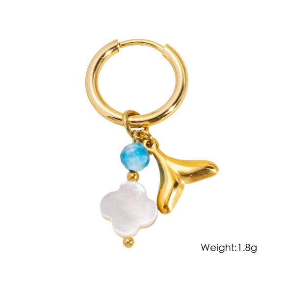 Wholesale Jewelry Stainless Steel Geometric Ocean Elements Series Earrings Furnace Electroplated For Women