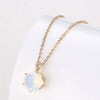 Wholesale Jewelry Stainless Steel Geometric Opal Necklace Women's Hip Hop Retro Classic Ochain Electroplating
