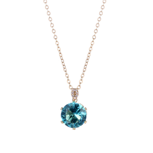 Wholesale Jewelry Stainless Steel Geometric Opal Necklace Women's Hip Hop Retro Classic Ochain Electroplating