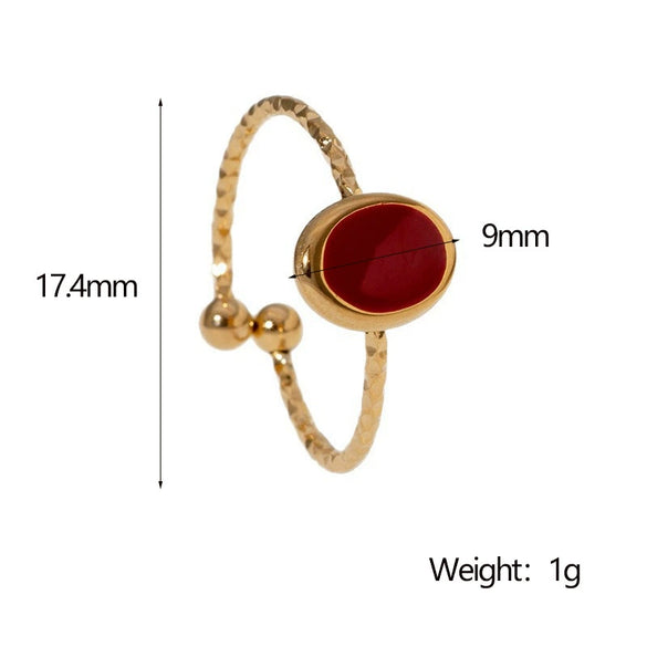 Wholesale Jewelry Stainless Steel Geometric Open Adjustable Ring Electroplated