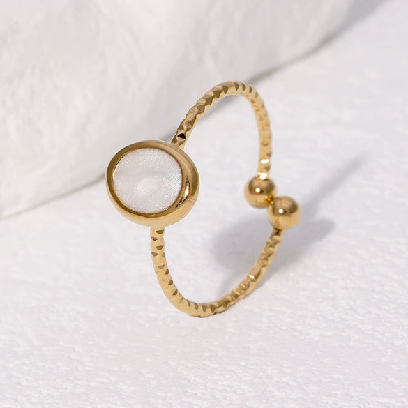 Wholesale Jewelry Stainless Steel Geometric Open Adjustable Ring Electroplated