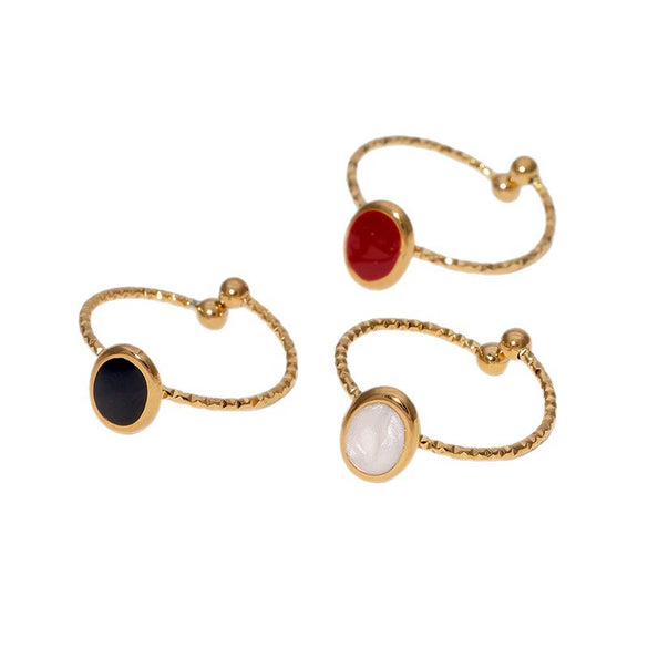 Wholesale Jewelry Stainless Steel Geometric Open Adjustable Ring Electroplated