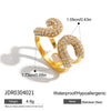Wholesale Jewelry Stainless Steel Geometric Open Ring Electroplated Light Luxury Highend Women's Jewelry