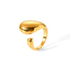 Wholesale Jewelry Stainless Steel Geometric Open Ring For Ladies With Electroplating