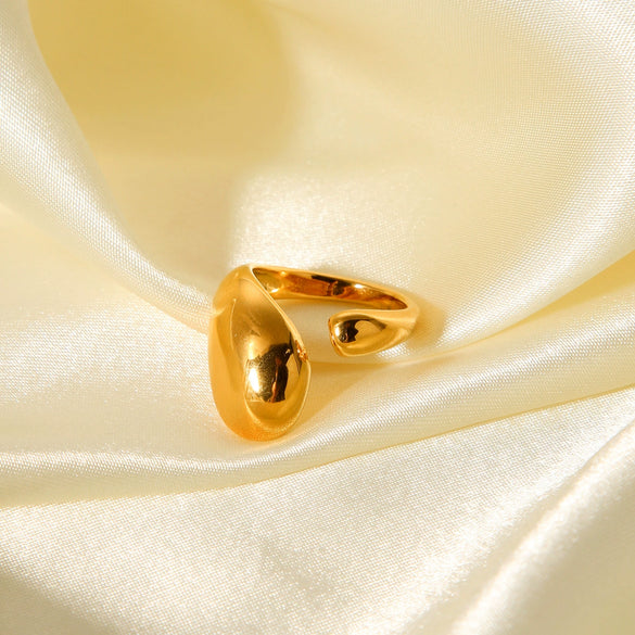 Wholesale Jewelry Stainless Steel Geometric Open Ring For Ladies With Electroplating