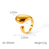 Wholesale Jewelry Stainless Steel Geometric Open Ring For Ladies With Electroplating